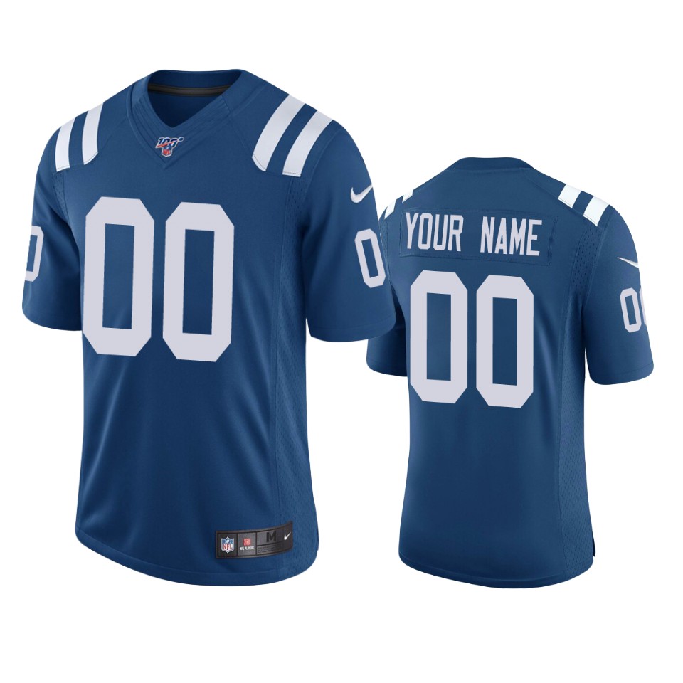 Indianapolis Colts Custom Royal 100th Season Vapor Limited Jersey ...