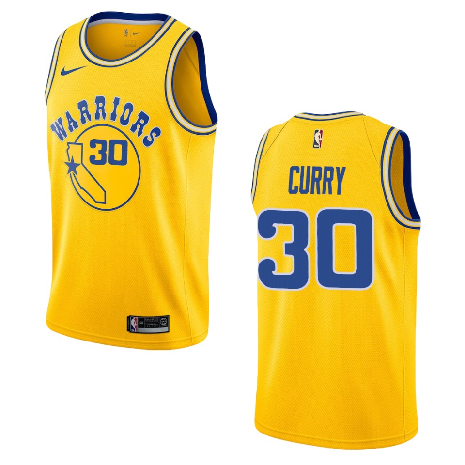 Men's Golden State Warriors #30 Stephen Curry Hardwood Classics ...