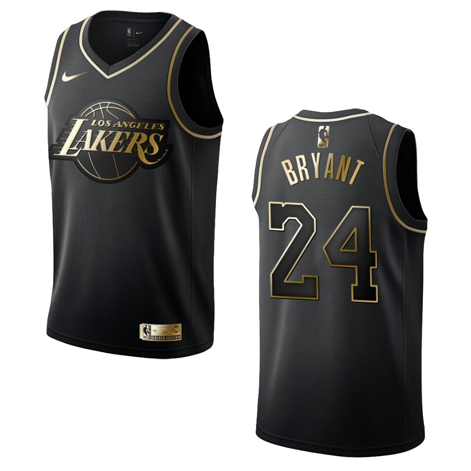 Men's Los Angeles Lakers #24 Kobe Bryant Golden Edition Jersey ...