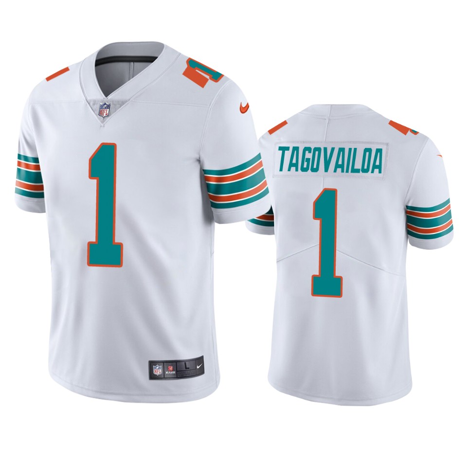 Men's Nike Tua Tagovailoa White Miami Dolphins 2nd Alternate Vapor Limited  Jersey