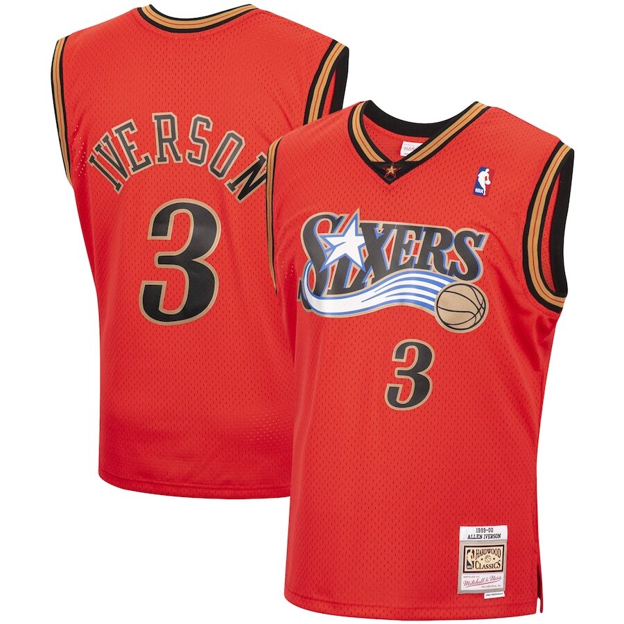 Allen Iverson Philadelphia 76ers Mitchell And Ness 1999 00 Hardwood