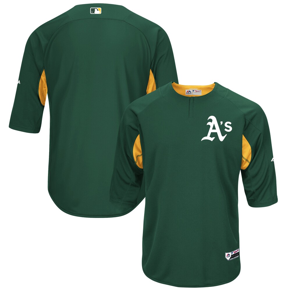 Oakland Athletics Majestic Collection On-Field 3/4-Sleeve Batting ...