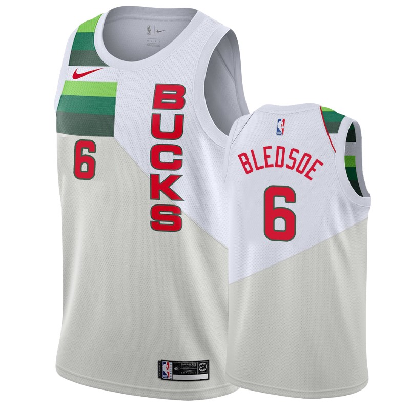 Milwaukee Bucks Eric Bledsoe #6 White 2018-19 Earned Jersey - Www ...