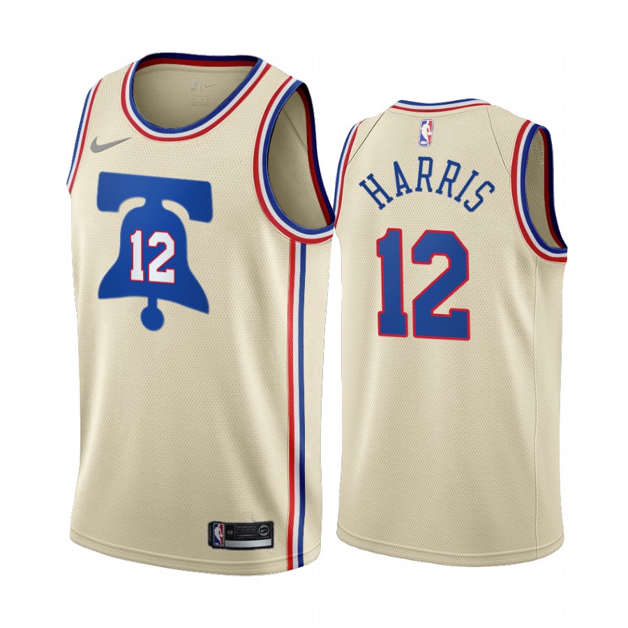 2020-21 Philadelphia 76ers Tobias Harris Earned Edition Cream #12 Jersey – Nyjerseys ...