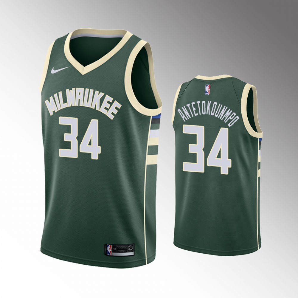 Giannis Antetokounmpo Milwaukee Bucks Icon Edition Green Swingman 