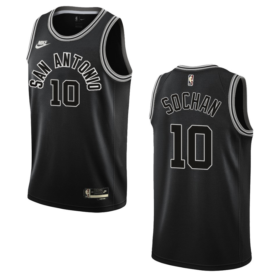 San Antonio Spurs 2022-23 Classic Edition Jeremy Sochan Black Jersey ...