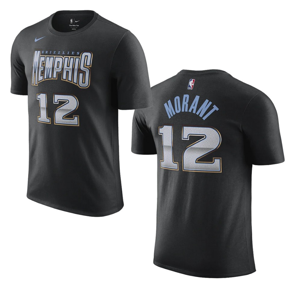 Memphis Grizzlies 2022-23 City Edition Ja Morant T-Shirt Black - Www ...