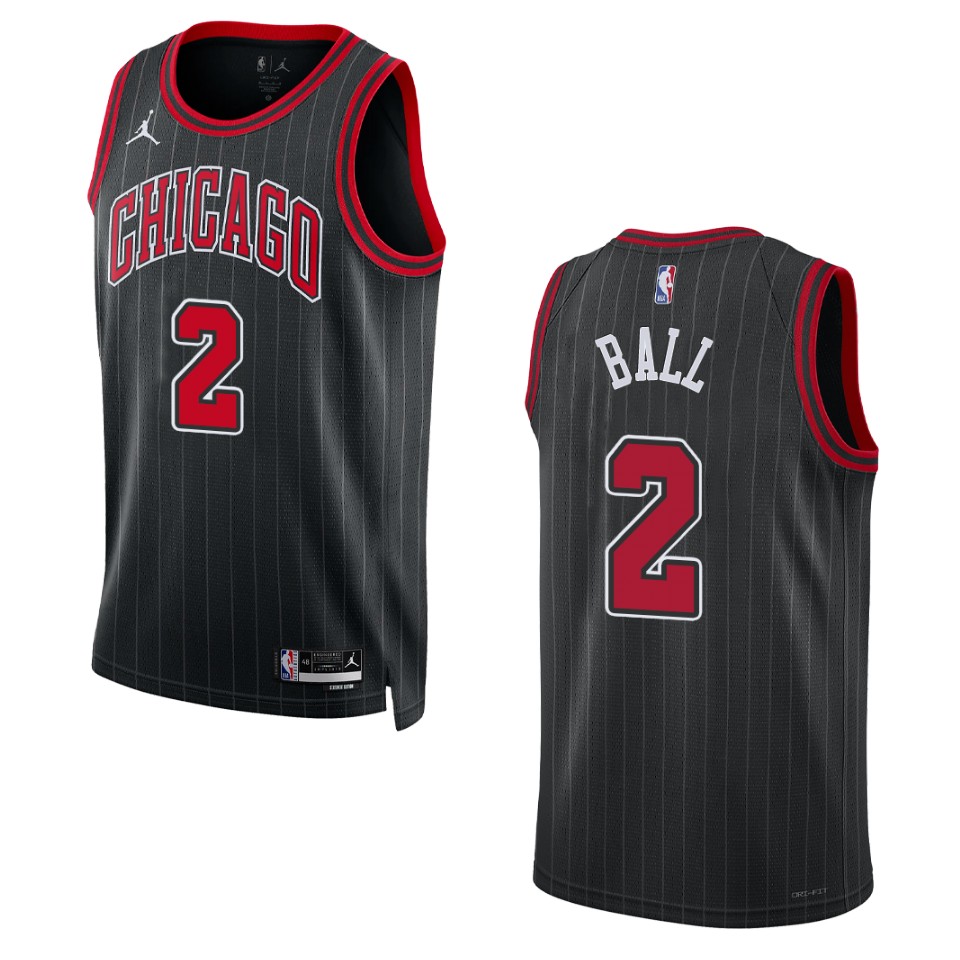 Chicago Bulls Lonzo Ball 2022-23 Statement Edition Black Swingman 